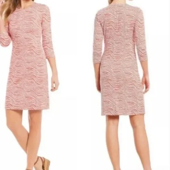 J. McLaughlin Dress 'Radio Waves' 'Sophia' Stretch Sheath Catalina Cloth Medium - Picture 1 of 6